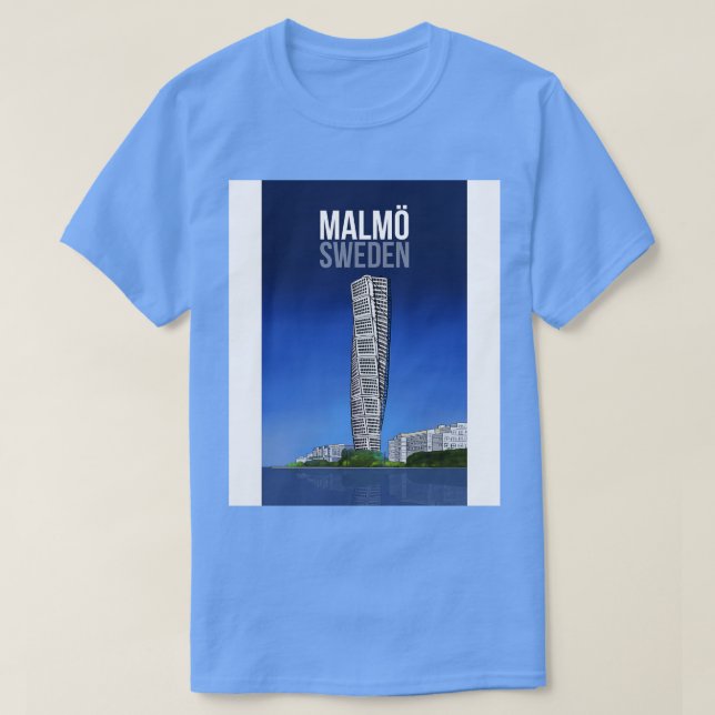 Camiseta Estreito de Oresund Suecia de Malmo escandinavo (Frente do Design)