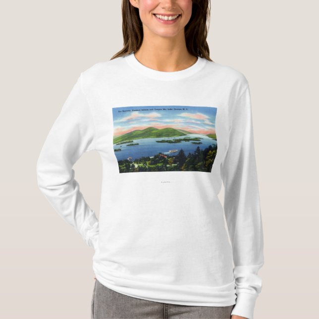 Camiseta Estreitos, cem ilhas, Mountain View da língua (Frente)