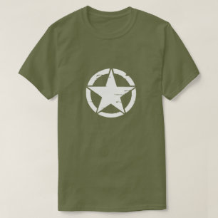 Camiseta Estrela afligida do branco do exército