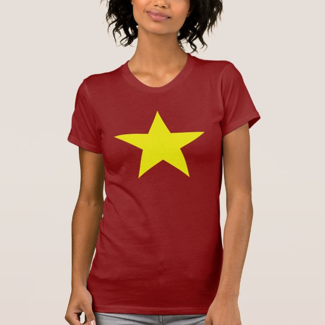 Camiseta Estrela amarela grande (o encaixe da mulher) (Frente)