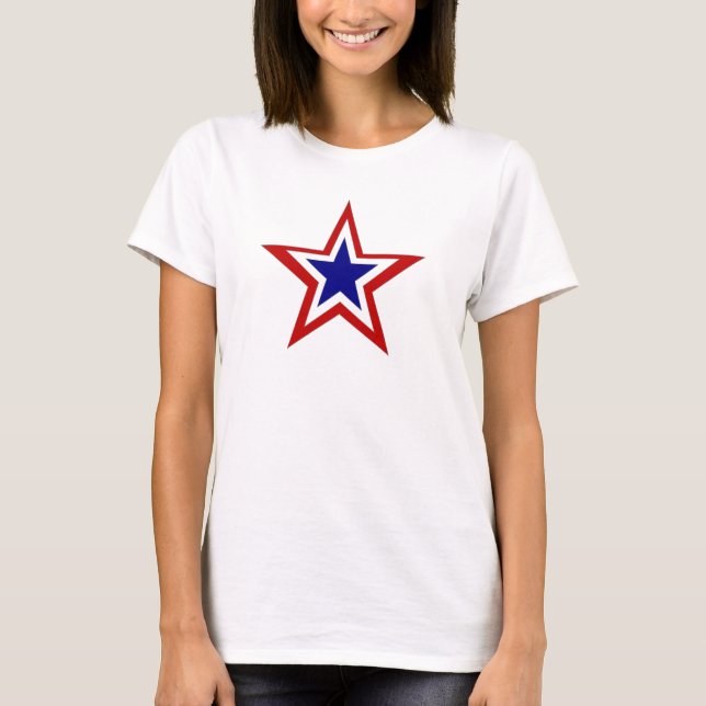Camiseta estrela azul branca vermelha (Frente)