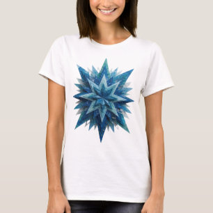 Camiseta Estrela Azul Prata Vibrante Design Ousado