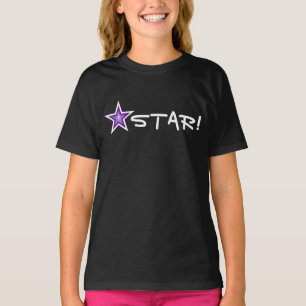 Camiseta Estrela Branca de Estrela Púrpura! preto de camise