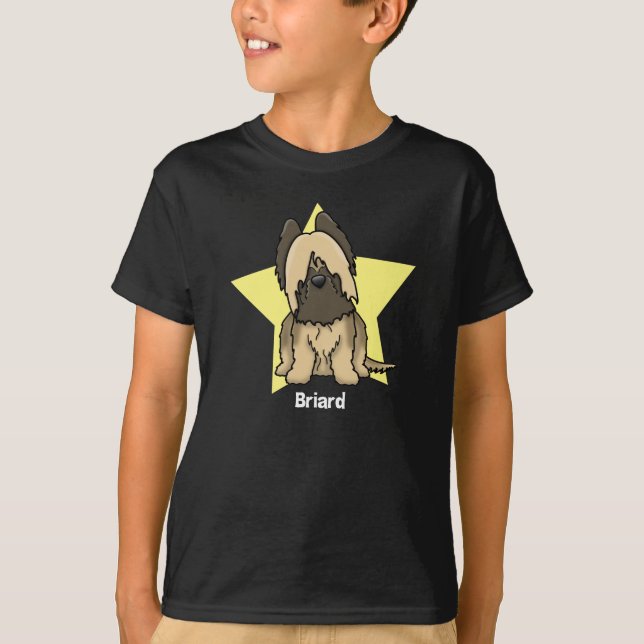 Camiseta Estrela Briard de Kawaii (Frente)