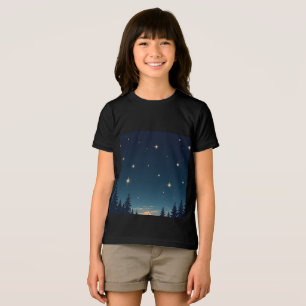 camiseta estrela cadente no céu noturno