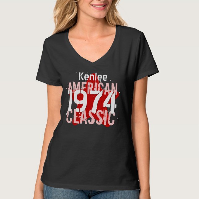 Camiseta Estrela clássica americana V04 do presente de (Frente)