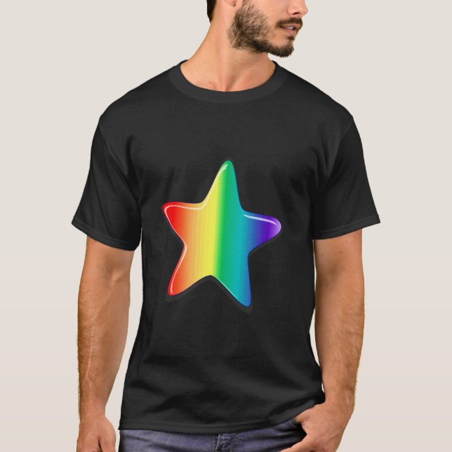 Camiseta Estrela Colorida Fofa (Frente)