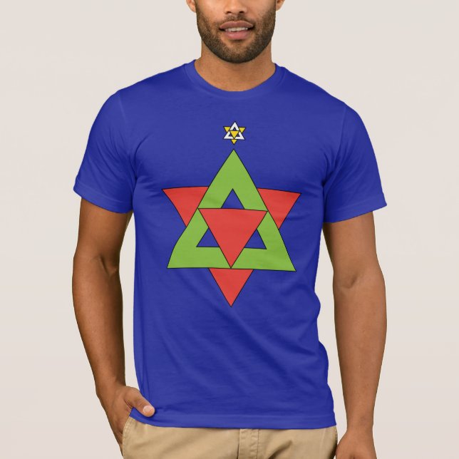 Camiseta Estrela da Árvore de Natal de David (Frente)