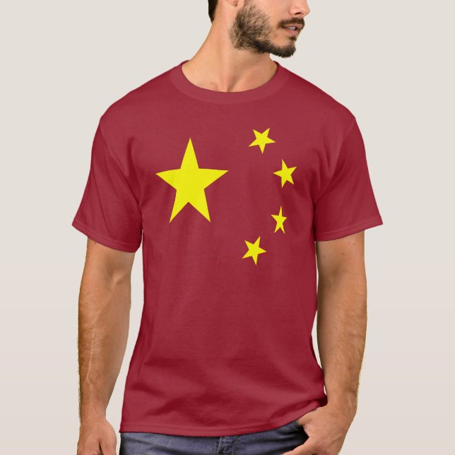 Camiseta Estrela da bandeira de China (Frente)
