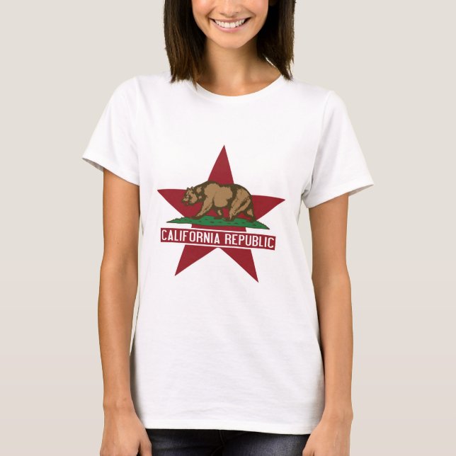Camiseta Estrela da bandeira do urso da república de (Frente)