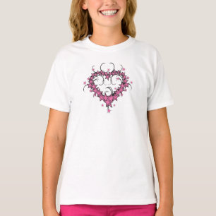 Camiseta estrela da forma cardíaca tatuagem design