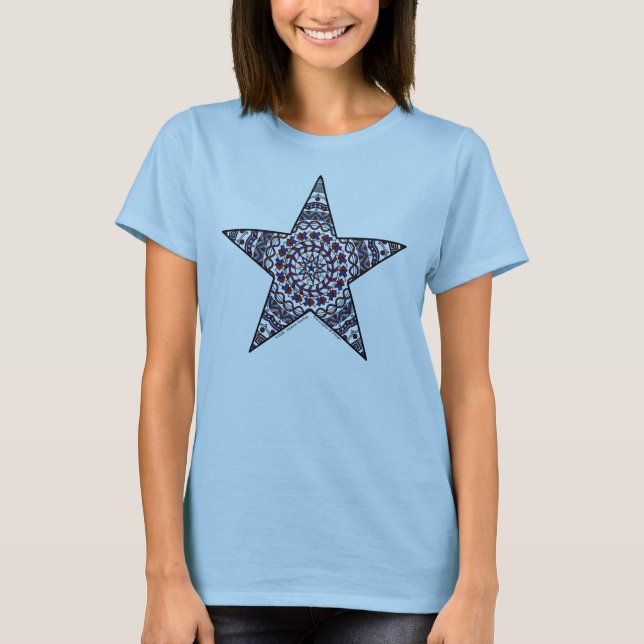 Camiseta Estrela da Independência Camisa-Luz das Mulheres (Frente)