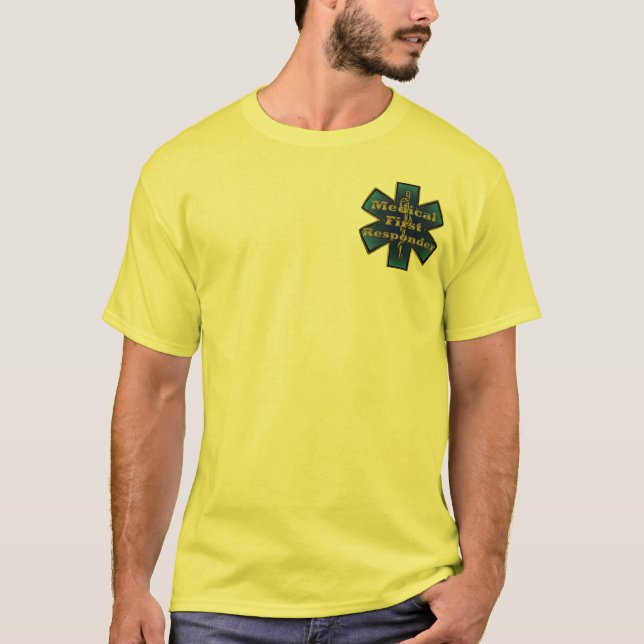 Camiseta Estrela da vida - primeiro que responde médico (Frente)