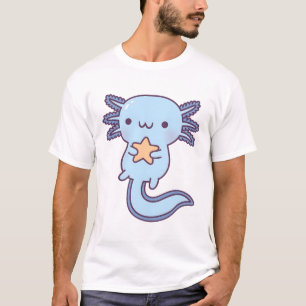 Camiseta Estrela de Abraço do Axolotl Azul-Cinto