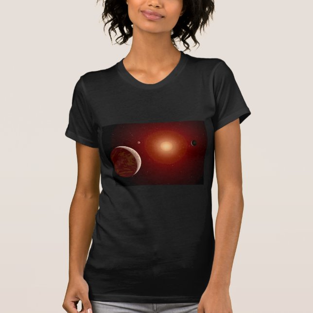 Camiseta Estrela de anão vermelho e Exoplanets (Frente)