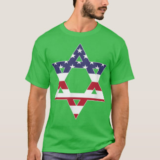 Camiseta Estrela De Bandeira Americana De David Jewish Hanu