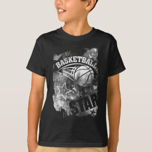 Camiseta Estrela de Basquete, Basquete Negro