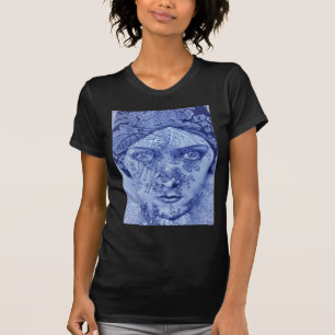 Camiseta estrela de cinema Gloria Swanson do 1920 no azul