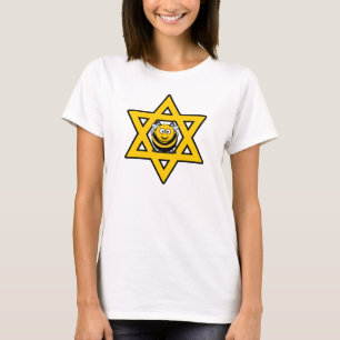 Camiseta Estrela de Davi judaica com uma Abelha Melífera