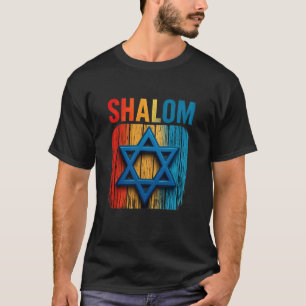 Camiseta Estrela de Davi Shalom Desenho de Símbolo Judaico