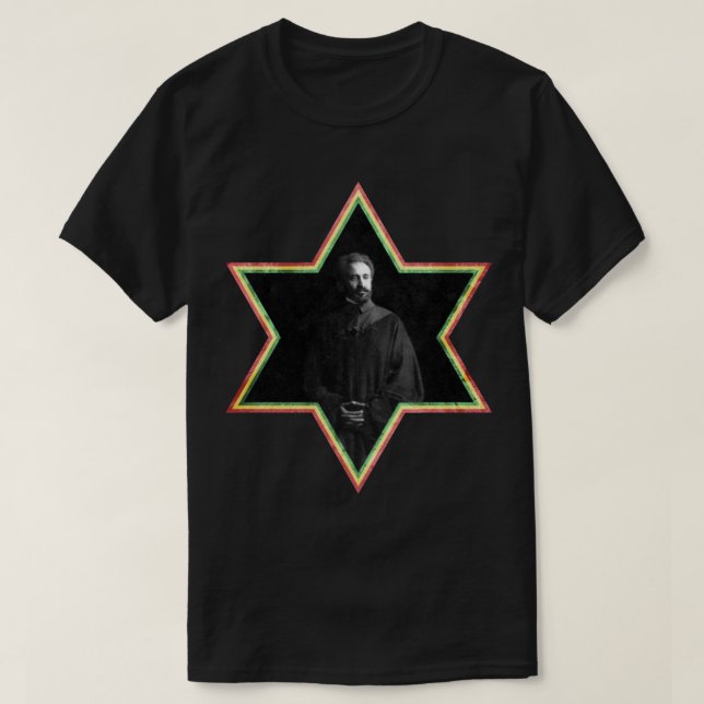 Camiseta Estrela de David de Haile Selassie (Frente do Design)