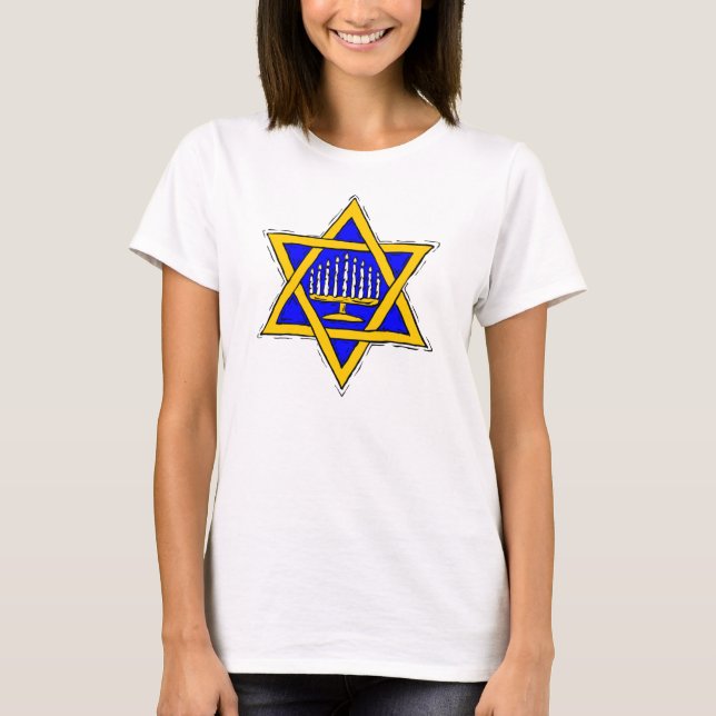 Camiseta Estrela de David & Menorah (Frente)
