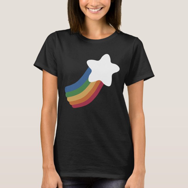 Camiseta Estrela de Fotografar Arco-Íris (Frente)