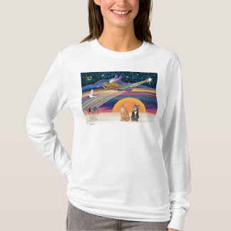 Camiseta Estrela de Natal - Gatos marrom e laranja tabby (d
