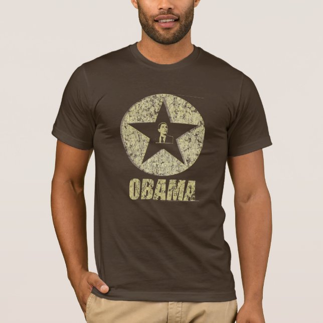 Camiseta ESTRELA de Obama do "vintage"! (Frente)