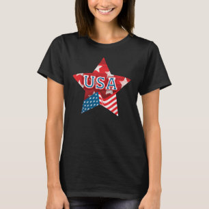 Camiseta Estrela de Sinalizador Perfeita dos EUA - AMOR EUA