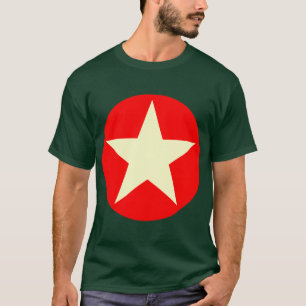 Camiseta Estrela dentro de um círculo - Cream e Vermelho