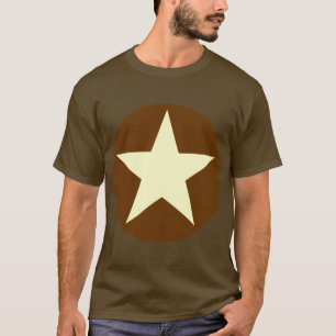 Camiseta Estrela dentro de um círculo - Creme com castanho