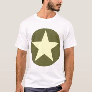Camiseta Estrela dentro de um círculo - Creme com verde-oli