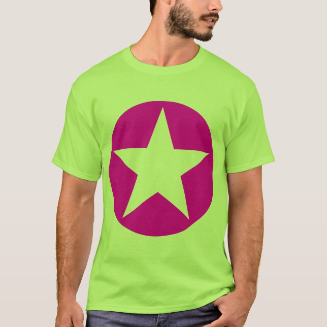 Camiseta Estrela dentro de um círculo - Magenta (Frente)