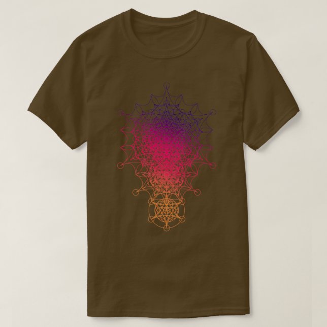 Camiseta Estrela Dimensionável de Geometria Sagrada (Frente do Design)