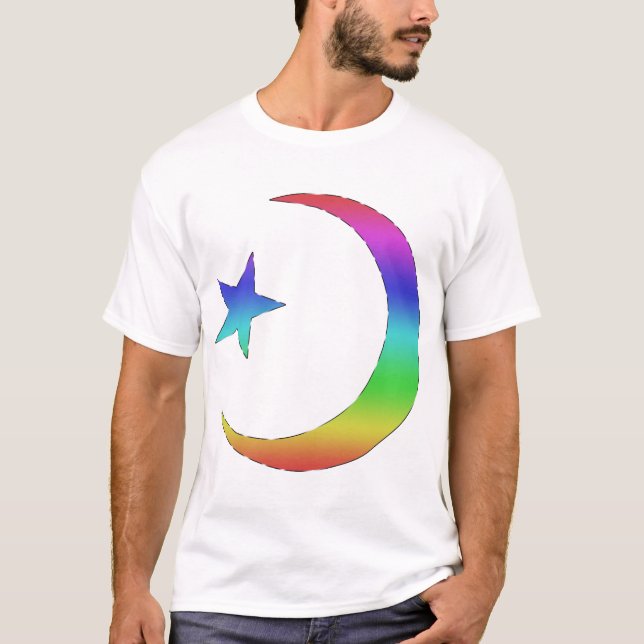 Camiseta Estrela do arco-íris e t-shirt do crescente (Frente)