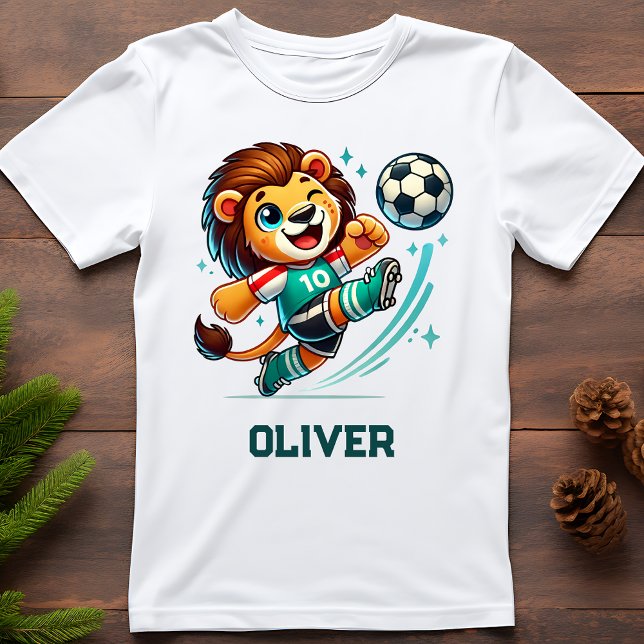 Camiseta Estrela do Futebol Leão Fofo (Criador carregado)