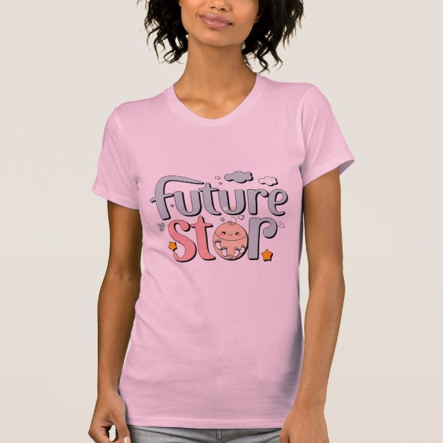 Camiseta Estrela do Futuro - Pegadas de Bebê Bonitas (Frente)