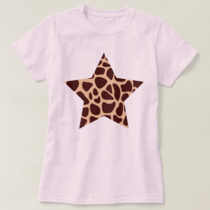 Camiseta Estrela do impressão do girafa