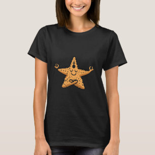 Camiseta Estrela-do-mar de meditação Pose de Yoga Animal Re