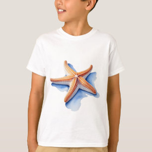 Camiseta Estrela do Mar e Silhueta Azul