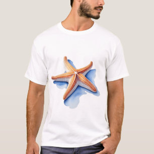 Camiseta Estrela do Mar e Silhueta Azul