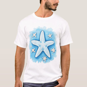 Camiseta Estrela-do-mar em Azul
