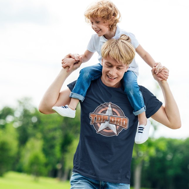 Camiseta Estrela do pai Superior e escudo Dia do Pai (Top dad super cool fathers day gift.)