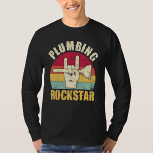 Camiseta estrela do rock da canalização, encanador engraçad