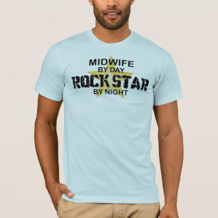 Camiseta Estrela do rock da parteira em a noite