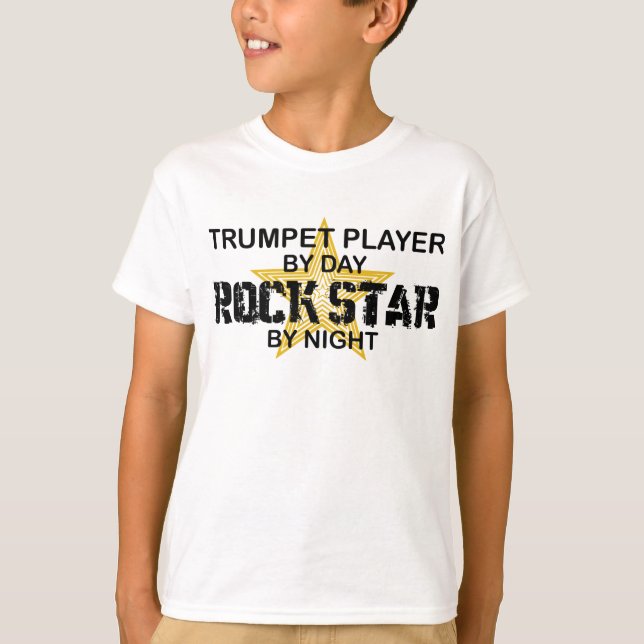 Camiseta Estrela do rock da trombeta em a noite (Frente)