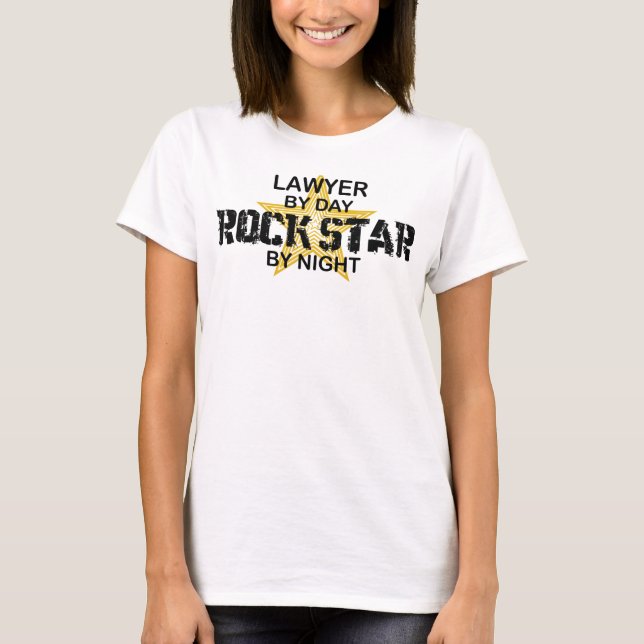 Camiseta Estrela do rock do advogado em a noite (Frente)