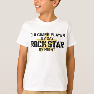 Camiseta Estrela do rock do Dulcimer em a noite
