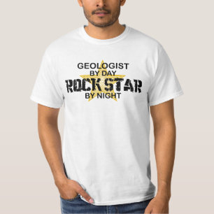 Camiseta Estrela do rock do geólogo em a noite